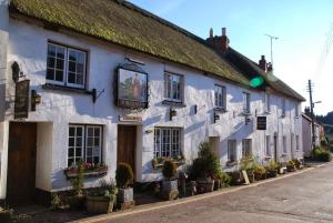 a white building with plants in front of it at Traditional 2 Bedroom Thatched Cottage in East Budleigh