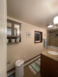 un baño con inodoro y lavabo en The Red Door Residence, en North Pole