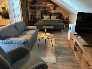 Posezení v ubytování Ferienwohnung Zeitz - Weiße Elster Apartment