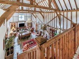 an overhead view of a living room in a barn at The Barn - Uk49371 in Send