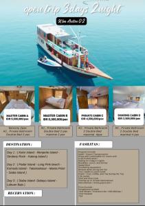 a flyer for a boat rental on the water at Labuan bajo trip in Pulau Kukusan