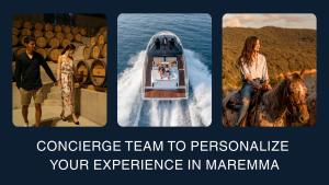 a collage of pictures of people riding a boat at Marina di Scarlino Resort in Puntone di Scarlino