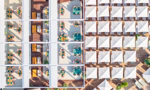 an overhead view of a city from a building at Rixos Premium Dubrovnik in Dubrovnik