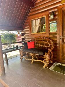 Balkón nebo terasa v ubytování Big Bear Log cabin