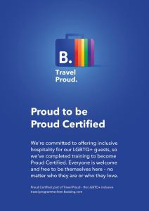a sign that says proud to be proved centred at ZELUN Suite Torremolinos Center in Torremolinos