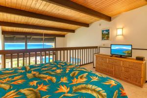Televisyen dan/atau pusat hiburan di KBM Resorts Spacious 4-Bedroom Napili Point Collection Multi Unit Listing Same Floor Ocean Views 2 Free Rental Cars NAP-C4243