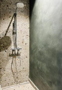 a shower in the corner of a room at DUNE, Maison Littoral by BLOSS stylish apartment with garden and terrace in De Haan