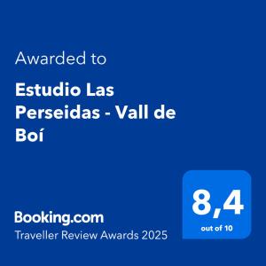Certifikát, ocenenie alebo iný dokument vystavený v ubytovaní Estudio Las Perseidas - Vall de Boí