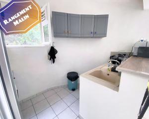Cucina o angolo cottura di F3 Famille ou Amis - Piscine, Vue Mer et Calme - Anse à l'Âne, 3-Îlets
