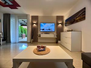 TV a/nebo společenská místnost v ubytování Apartment im Emmental