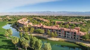 an aerial view of a resort with a river and trees at Marriott's Shadow Ridge II The Enclaves Studio Apartment with Resort Access in Palm Desert