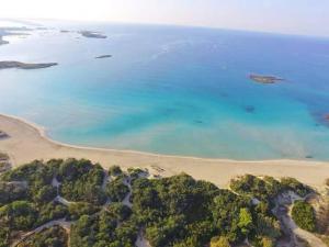 an aerial view of a beach and the ocean at Villetta Maria in Porto Cesareo
