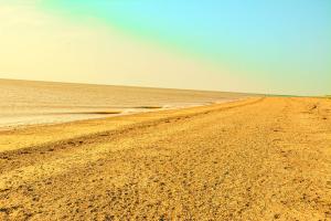 a sandy beach with the ocean in the background at beautiful eco-beach house next to bird reserve in Snettisham +23 photos