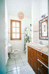 a bathroom with a toilet and a sink at Sueño Caribeño in La Laguna