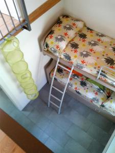 a small room with a bunk bed and a ladder at Casa Clelia in Colico