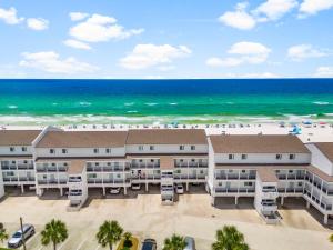 an aerial view of the beach at the resort at Luxury Family Beach Front Property! Family Oriented! Gulf Views! in Panama City Beach