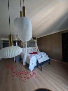 Postel nebo postele na pokoji v ubytování Cocon Chic Aix les bains