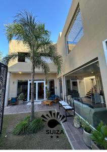 Hotel Suiza في ترماس دي ريو هوندو: نخلة في ساحة المنزل