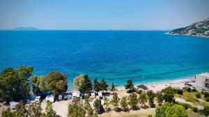 an aerial view of a beach and the ocean at Aren Suite in Vlorë