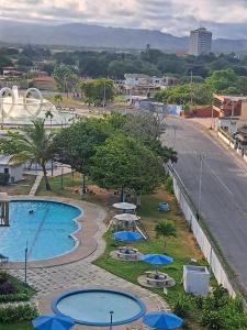 Kolam renang di atau dekat dengan Las Antillas apartment with sea view