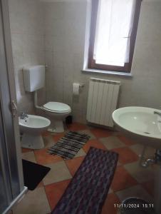 ヴェルチェッリにあるThe Mansionのトイレと洗面台付きのバスルーム
