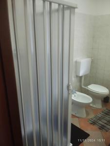 ヴェルチェッリにあるThe Mansionのトイレと洗面台付きのバスルーム