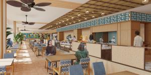 a rendering of a restaurant with people sitting at tables at The Royal Park Hotel Maihama Resort Tokyo Bay in Urayasu +6 photos