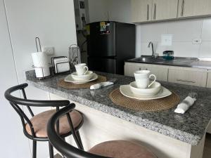 Dapur atau dapur kecil di Estancias confortables, amigos y familia