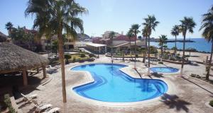 a view of a swimming pool at a resort at Marina Pinacate in Puerto Peñasco