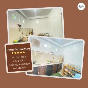 a picture of a kitchen with a sign in a room at Good for 8-12 pax Staycation with Carpark in Mactan Island