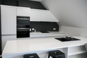 Kuchyň nebo kuchyňský kout v ubytování Pärnu Lubja Apartments