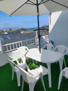 Μπαλκόνι ή βεράντα στο Piso con terraza y garaje a un Paso de la Playa de Tapia