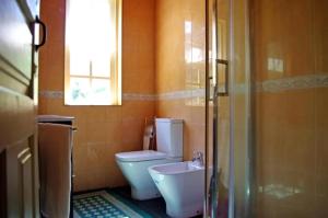 ein Badezimmer mit Toilette und Waschbecken in der Unterkunft Charming Villa with Pool in Lamego in Lamego + 37 Fotos