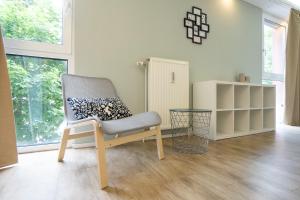 Χώρος καθιστικού στο Modern Studio with Queen-Size Bed, Self Check-in