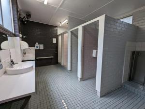 a bathroom with a sink and a toilet in it at Tiny Homes Escape at Grampians Edge by Tiny Away in Dadswells Bridge