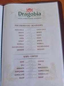 Certifikát, hodnocení, plakát nebo jiný dokument vystavený v ubytování Dragobia House & Table