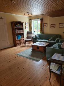 a living room with a couch and a coffee table at Gute Vingård in Havdhem