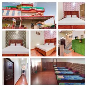 a collage of photos of a room with a bed at Butola guest house in Dehradun