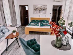 Postel nebo postele na pokoji v ubytování Atelier Lanna