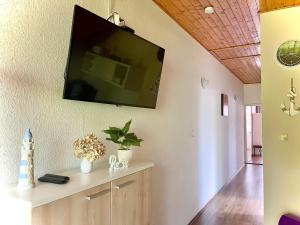 Televízia a/alebo spoločenská miestnosť v ubytovaní Balatonföldvár Centrum Apartmanok