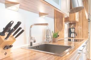 Kuchyň nebo kuchyňský kout v ubytování Ferienwohnung Soleil