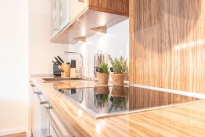 Kuchyň nebo kuchyňský kout v ubytování Ferienwohnung Soleil