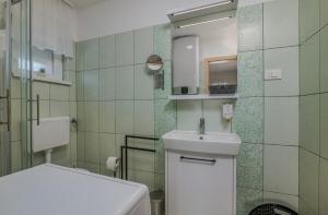 Phòng tắm tại Apartment TRIES 3 with heated pool and sea view