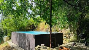 a swimming pool in the middle of a forest at Villa in Toscana con Piscina privata e parco privato in Montemagno