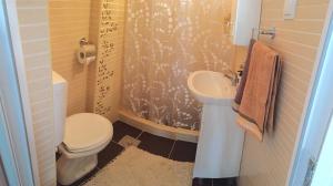 a bathroom with a toilet and a sink at Apartment Ines in Bar