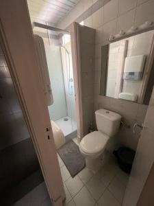 a small bathroom with a toilet and a sink at Residencial Sky Lounge in Lisbon