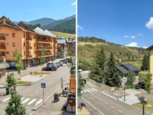 two pictures of a street in a town with a building at Refugio Ceretà Naturaleza, Aventura y Confort in Alp