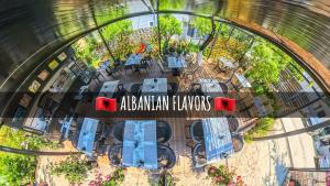 an overhead view of albanian harvros hotel and resort at Zace Studios in Ksamil