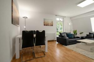 Posezení v ubytování Ferienwohnung Strandglück am Malchower See mit Garten