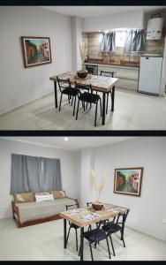 a living room with a table and a couch at San Clemente Aventura in San Clemente del Tuyú